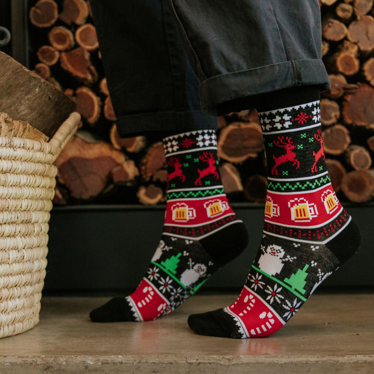Xmas Sweater Natural Bamboo Knit Socks
