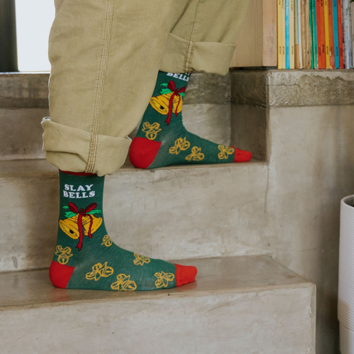 Slay Bells Natural Bamboo Knit Socks