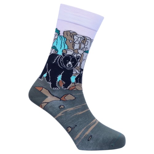 Black Bears Natural Bamboo Knit Socks