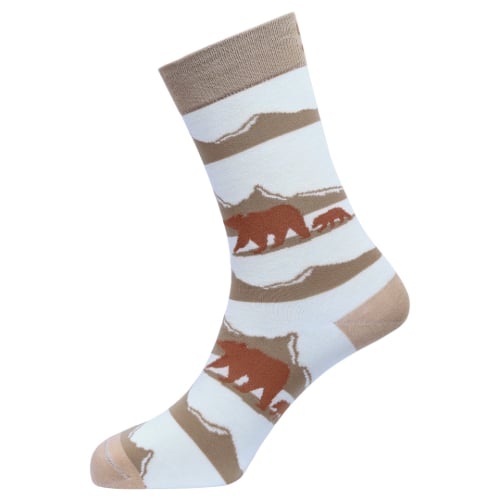 Brown Bears Natural Bamboo Knit Socks