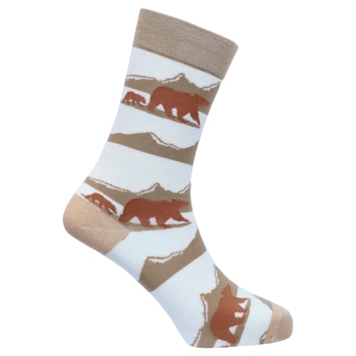Brown Bears Natural Bamboo Knit Socks