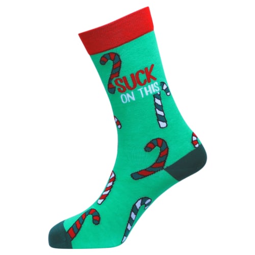 Candy Cane Natural Bamboo Knit Socks
