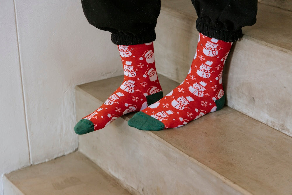 Classic Santa Natural Bamboo Knit Socks
