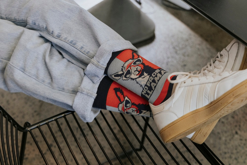 No Prob-Llama Natural Bamboo Knit Socks