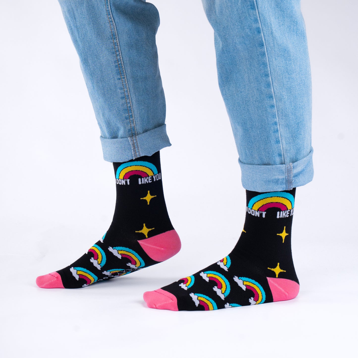 I Don't Like You Natural Bamboo Knit Socks