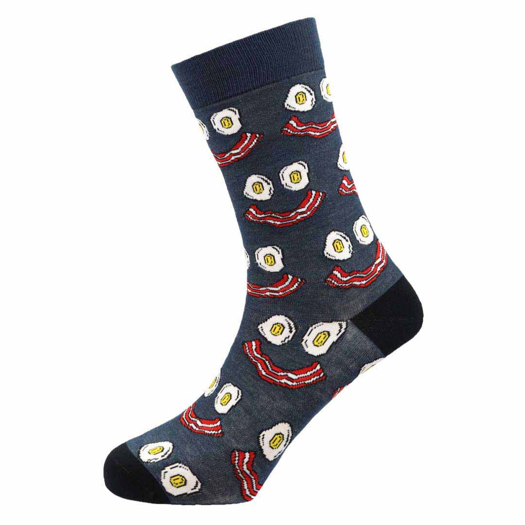 Eggs and Bacon Natural Bamboo Knit Socks