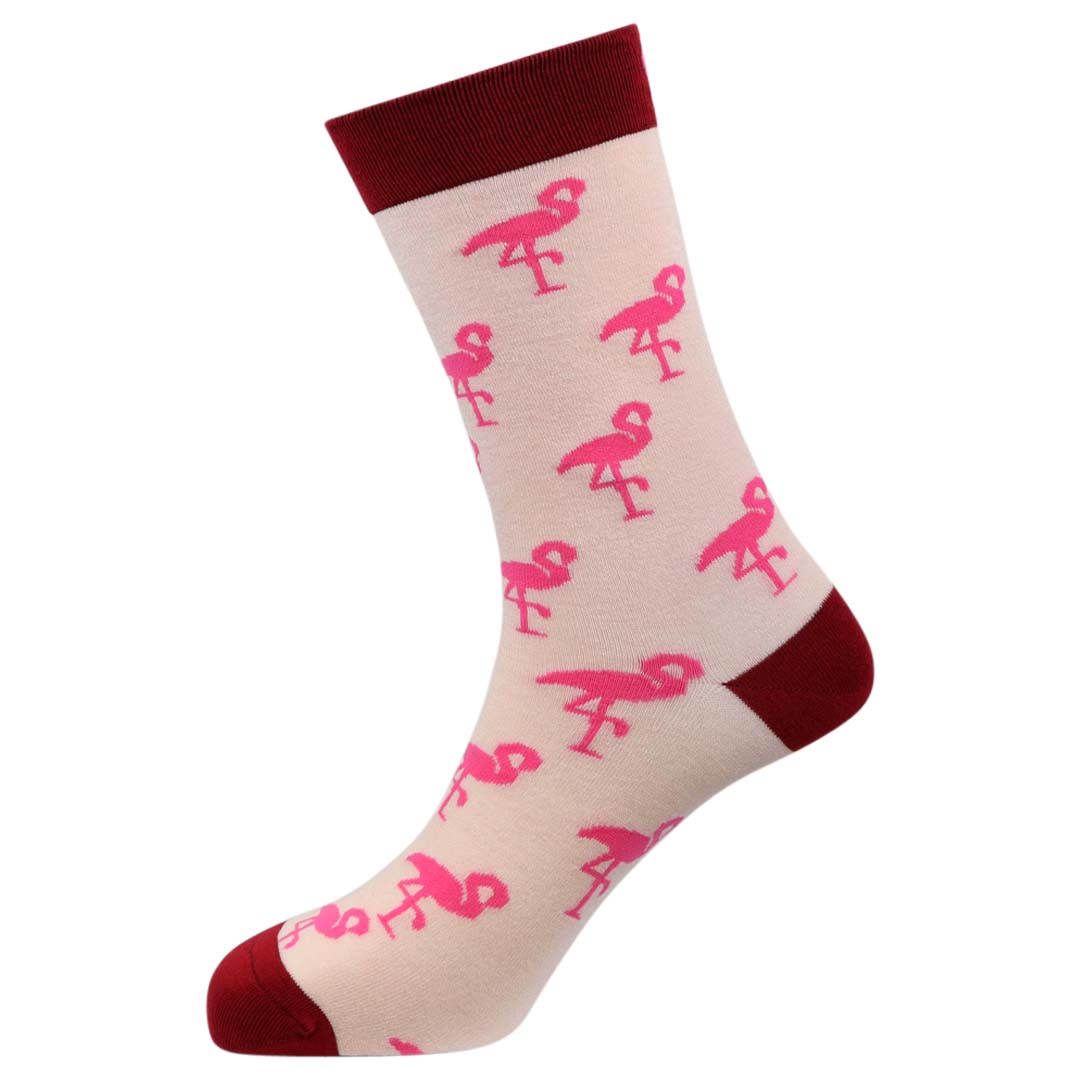 Flamingo Pink Natural Bamboo Knit Socks