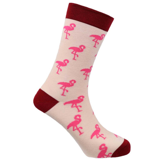 Flamingo Pink Natural Bamboo Knit Socks