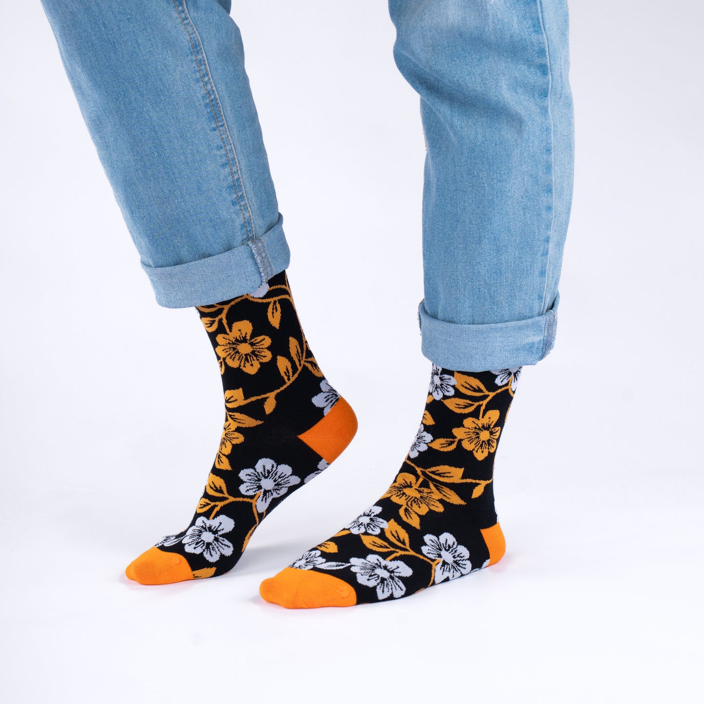 Floral Flower Print Bamboo Knit Socks for Women