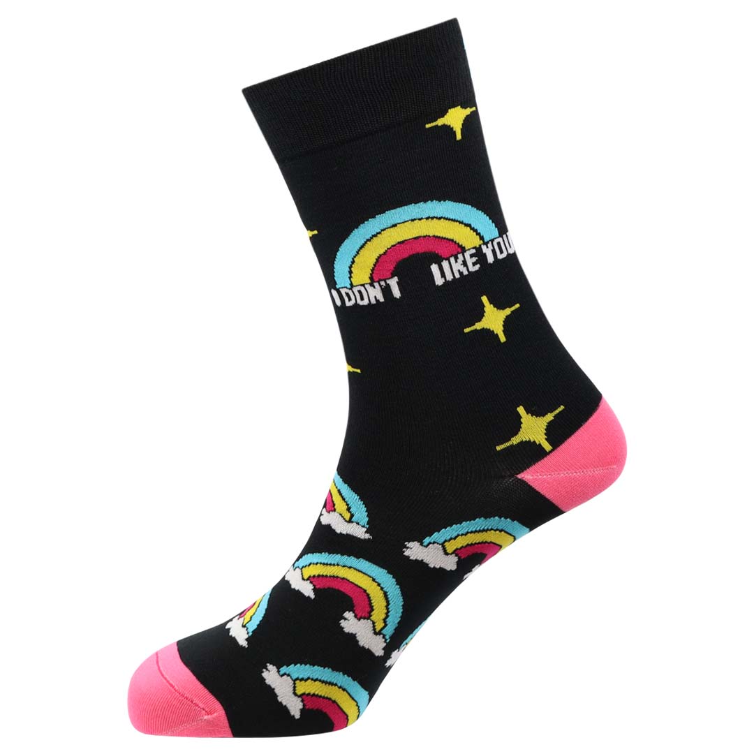 I Don't Like You Natural Bamboo Knit Socks
