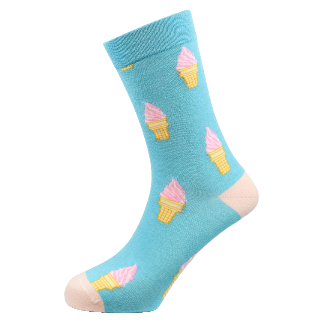 Ice Cream Natural Bamboo Knit Socks