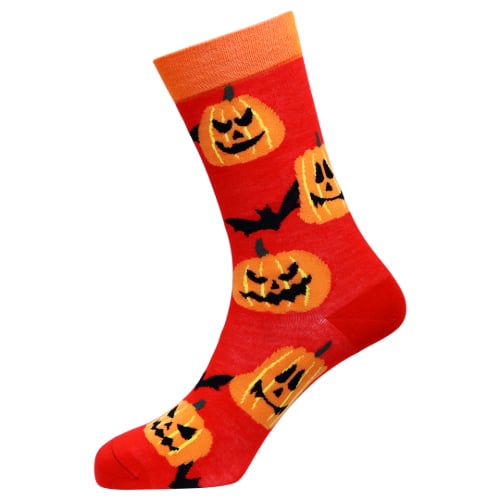 Jack-O Print Natural Bamboo Knit Socks