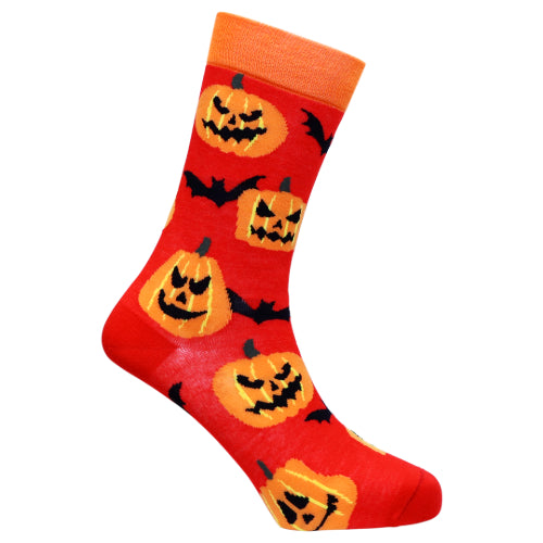 Jack-O Print Natural Bamboo Knit Socks