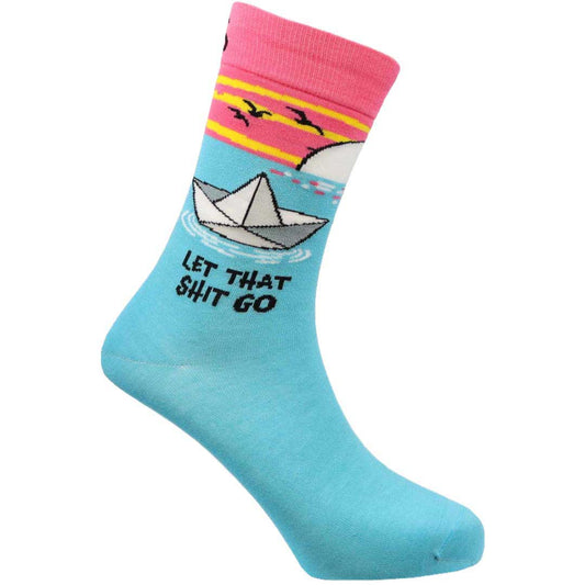 Let That Shit Go Natural Bamboo Knit Socks