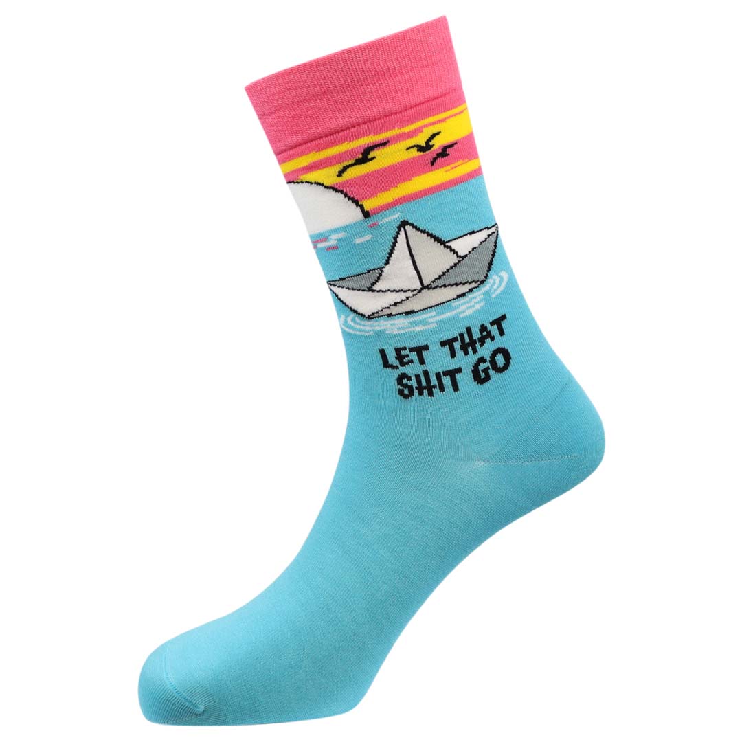 Let That Shit Go Natural Bamboo Knit Socks