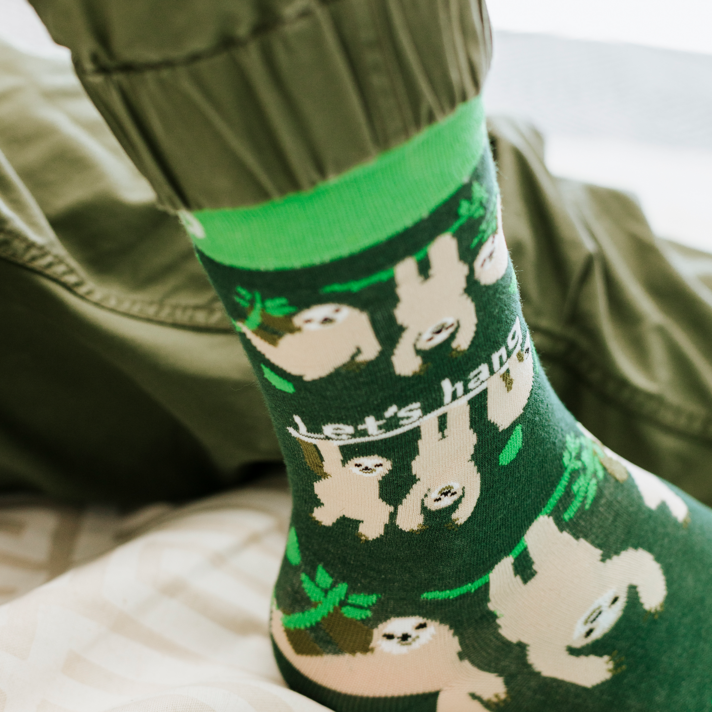 Let's Hang Natural Bamboo Knit Socks