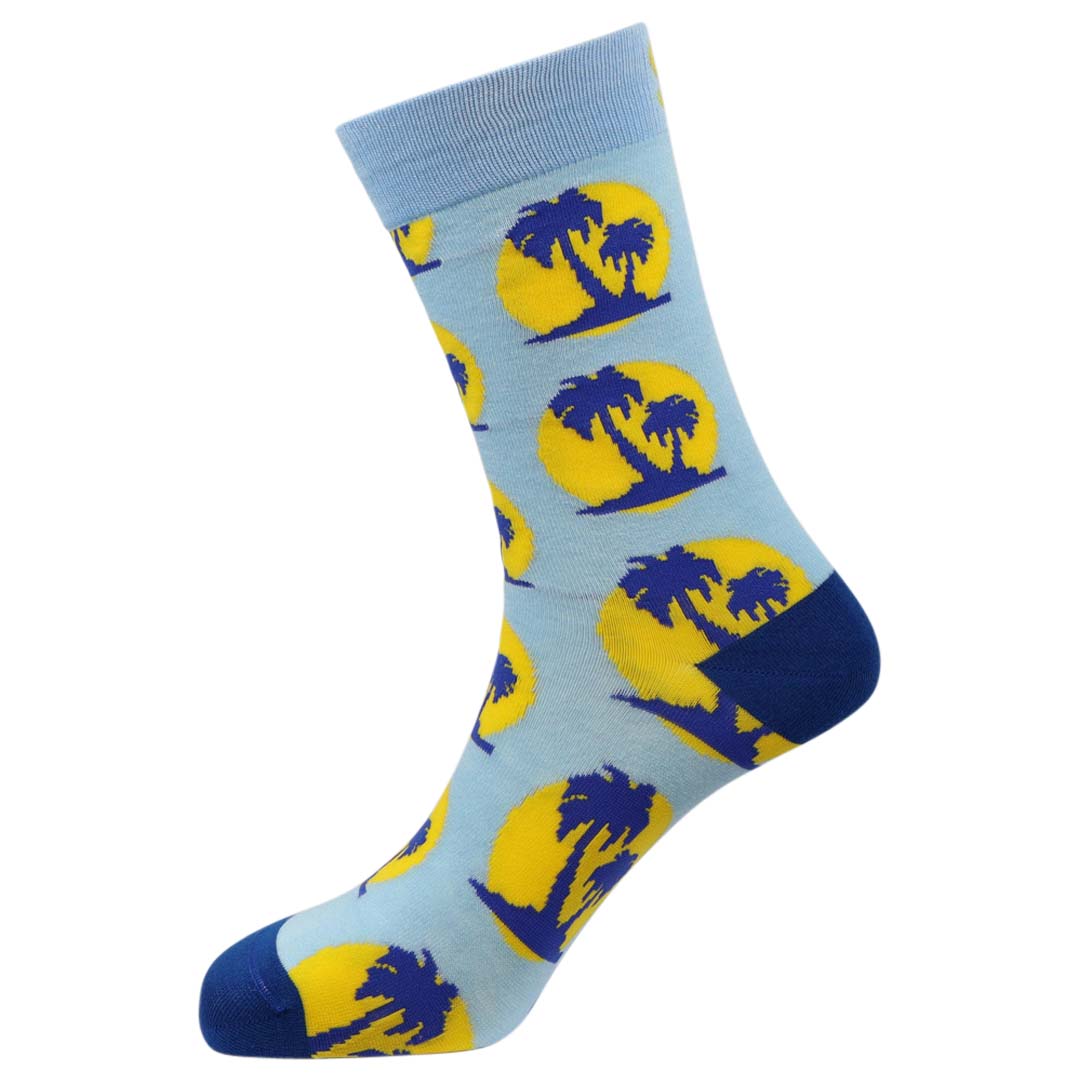 Palm Trees Natural Bamboo Knit Socks