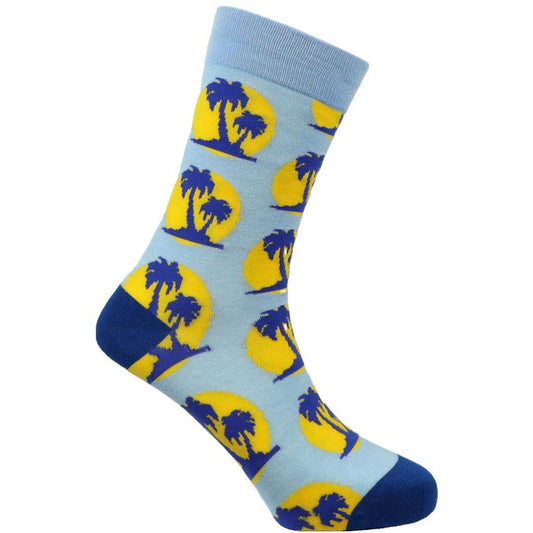 Palm Trees Natural Bamboo Knit Socks
