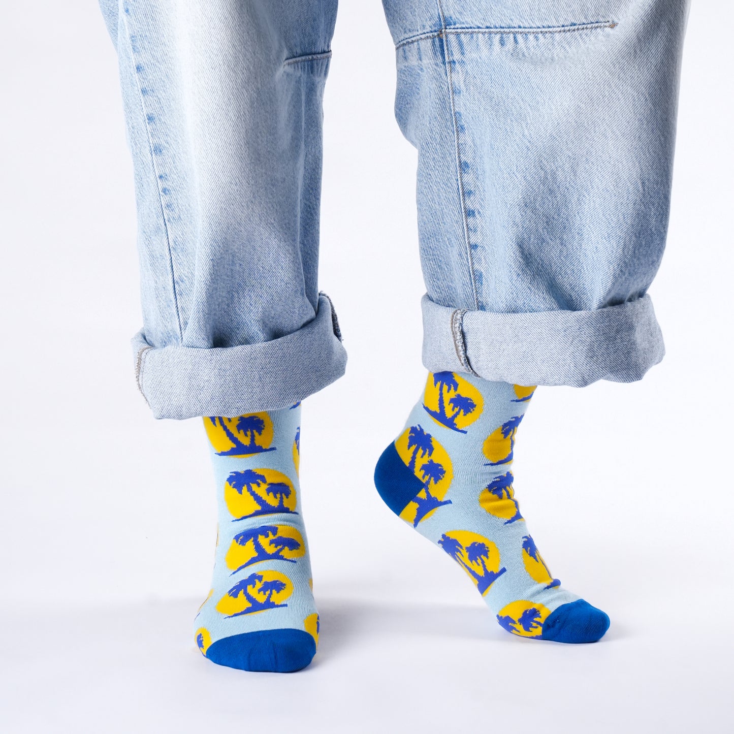 Palm Trees Natural Bamboo Knit Socks