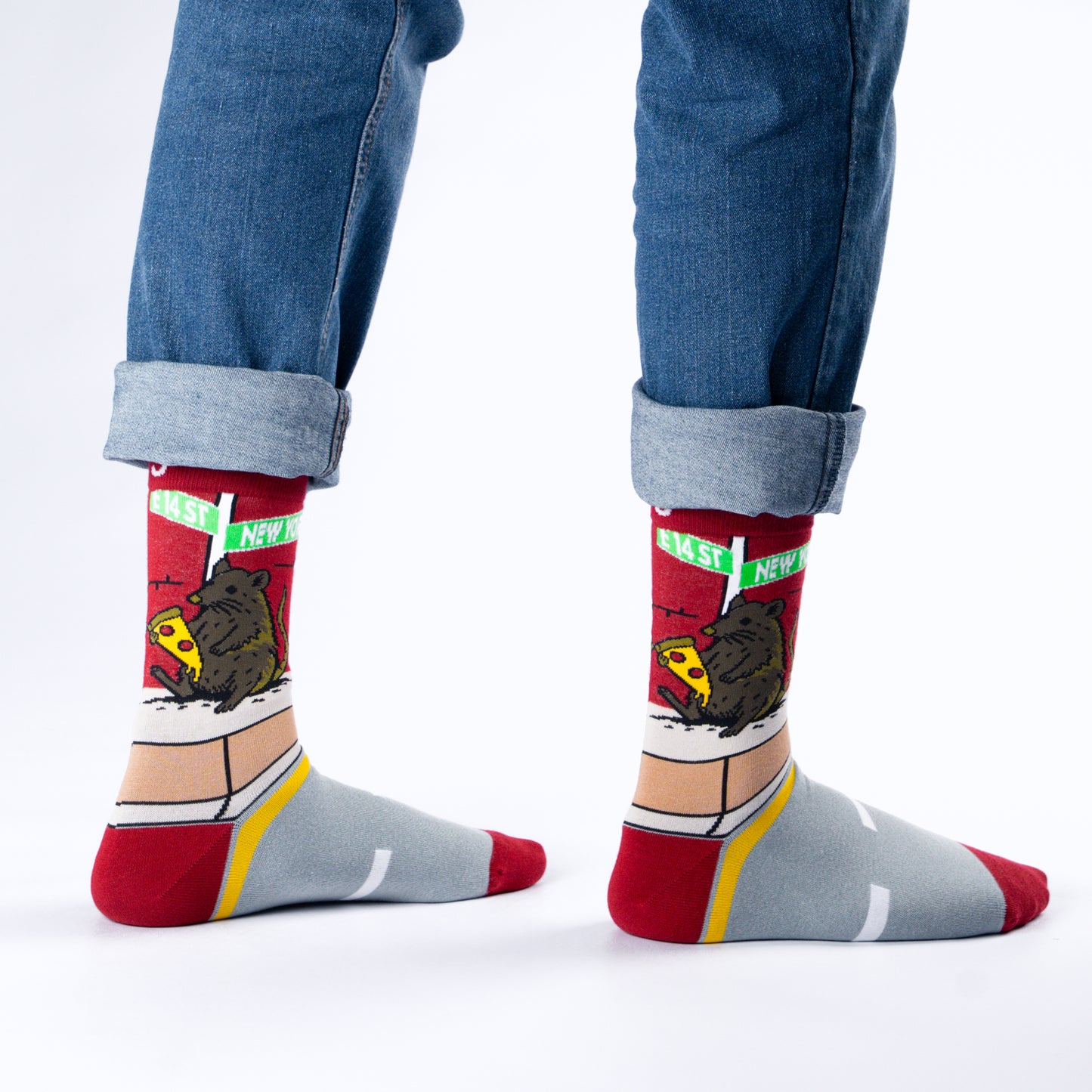 Pizza Rat Bamboo Crew Socks