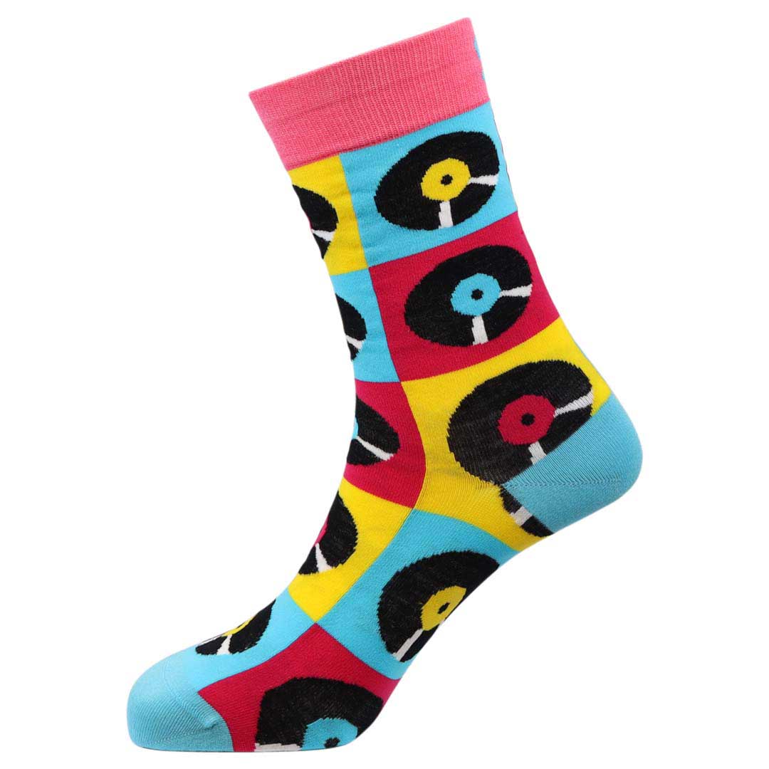 Retro Vinyl Natural Bamboo Knit Socks