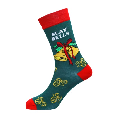 Slay Bells Natural Bamboo Knit Socks