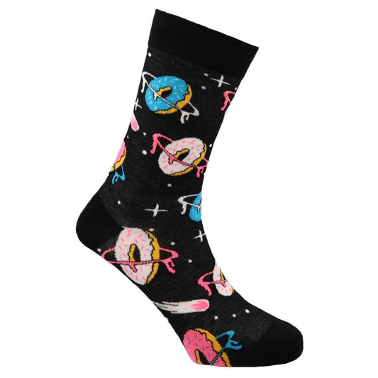 Space Donuts Natural Bamboo Knit Socks
