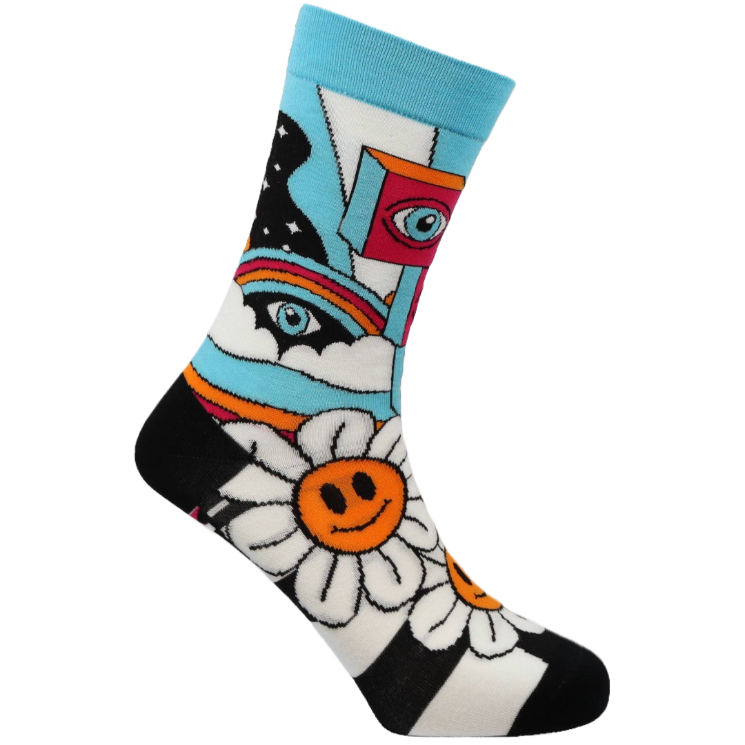 Trippy Hippy Natural Bamboo Knit Socks