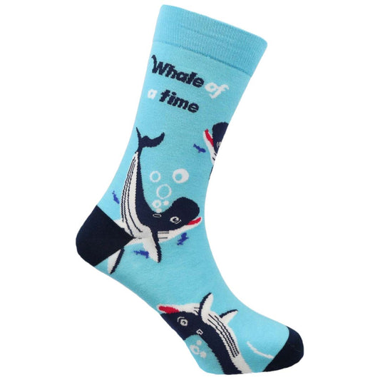 Whale of a Time Natural Bamboo Knit Socks