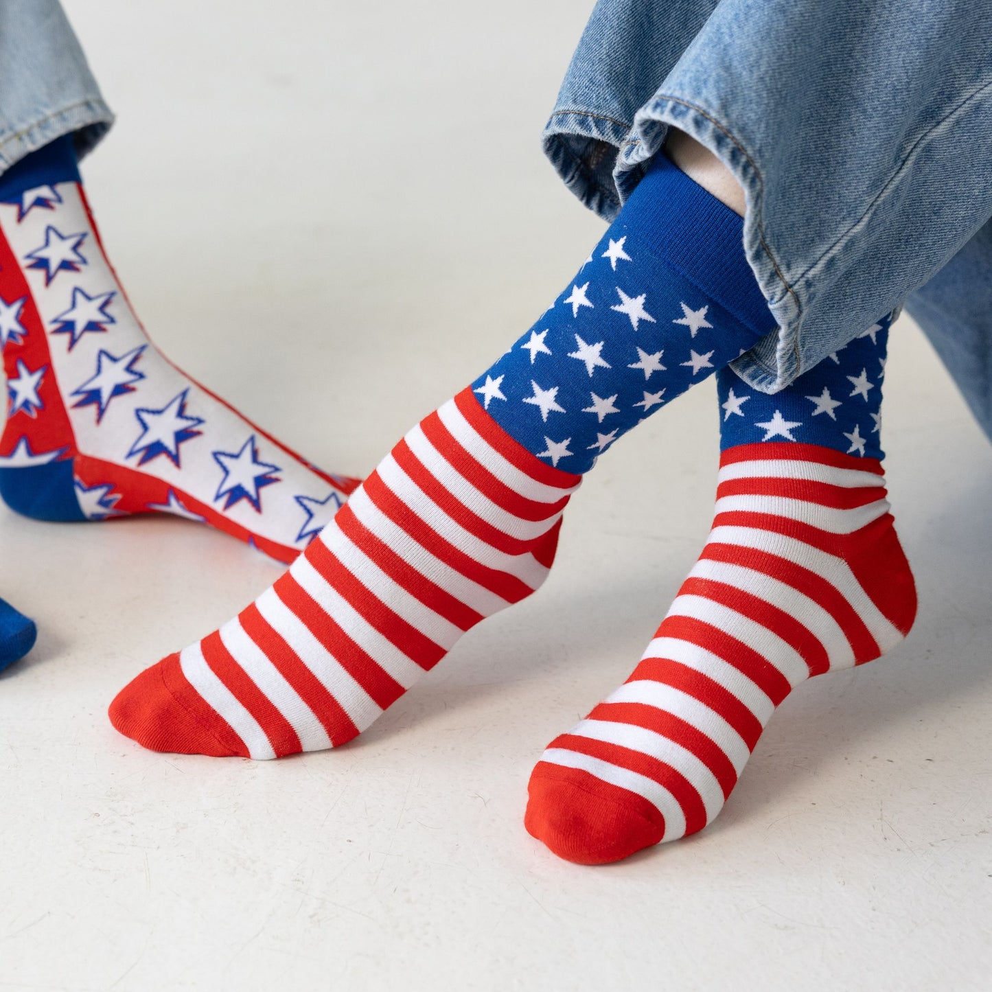 USA Flag Natural Bamboo Knit Socks
