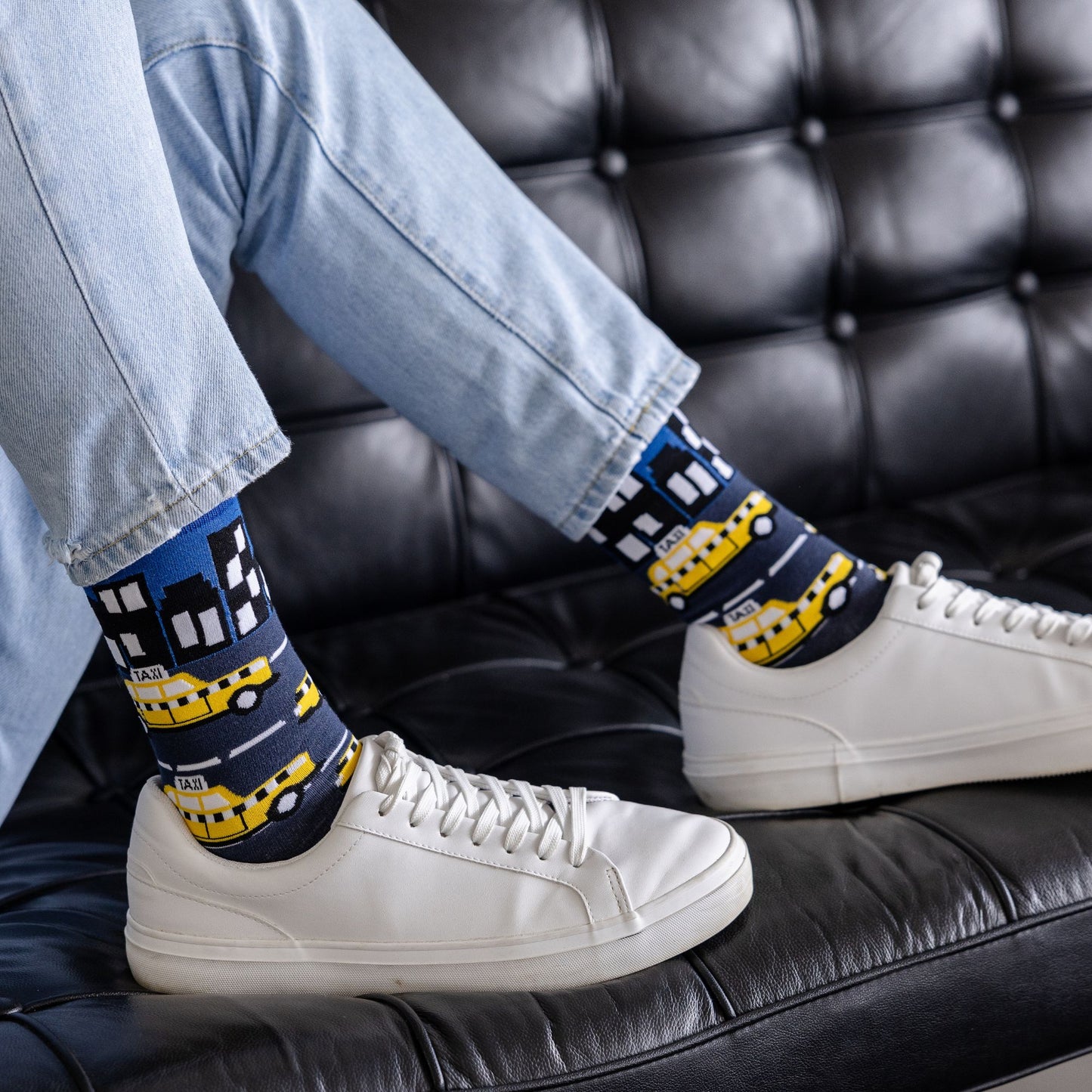 NY Taxis Natural Bamboo Knit Socks