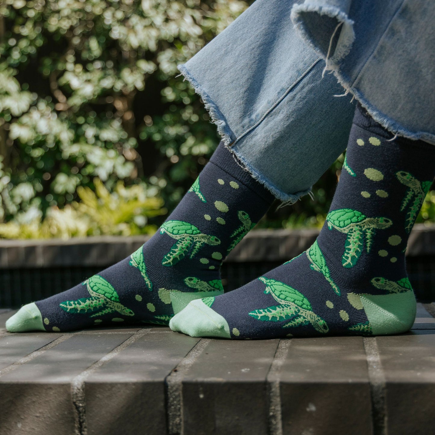 Sea Turtle Bamboo Crew Socks