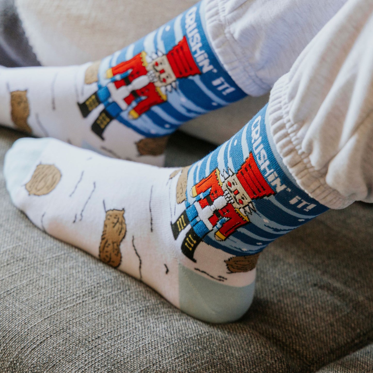 Nut Cracker Natural Bamboo Knit Socks