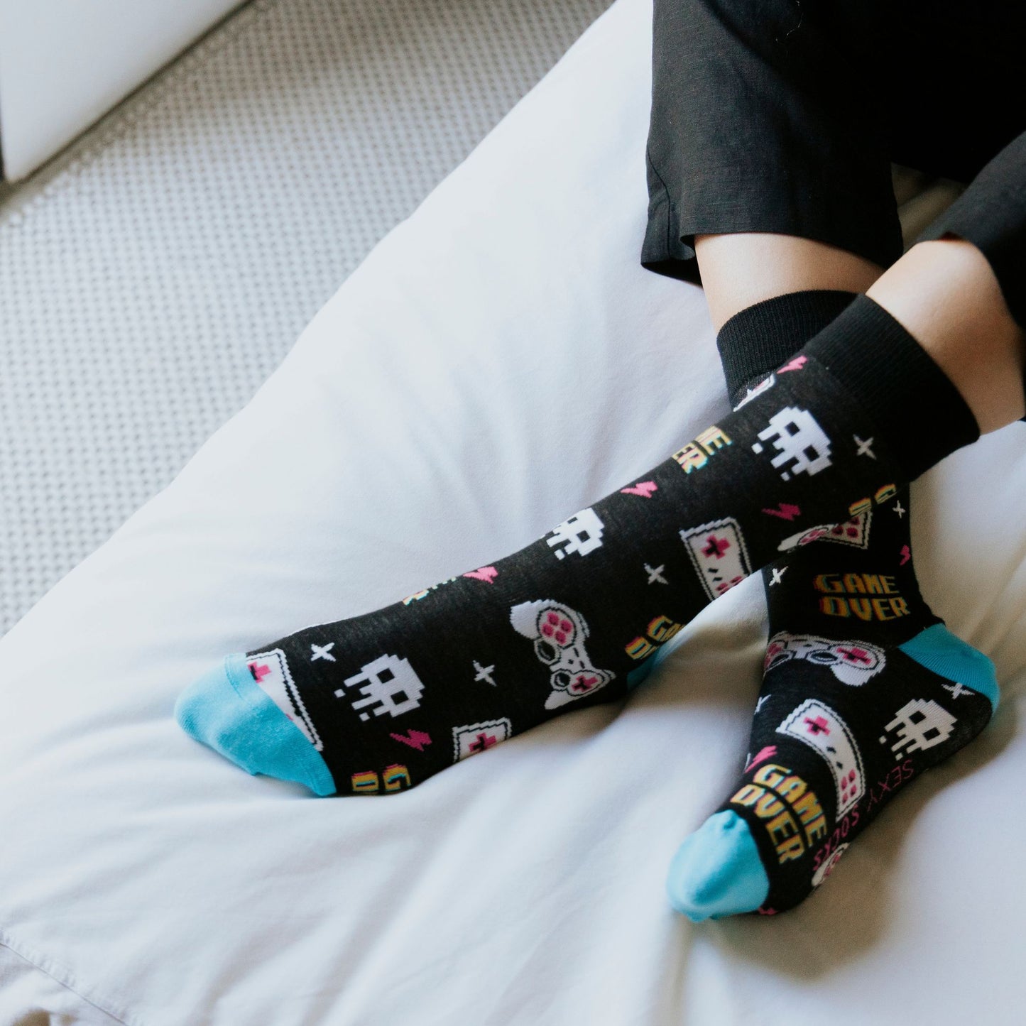 Retro Games Bamboo Crew Socks