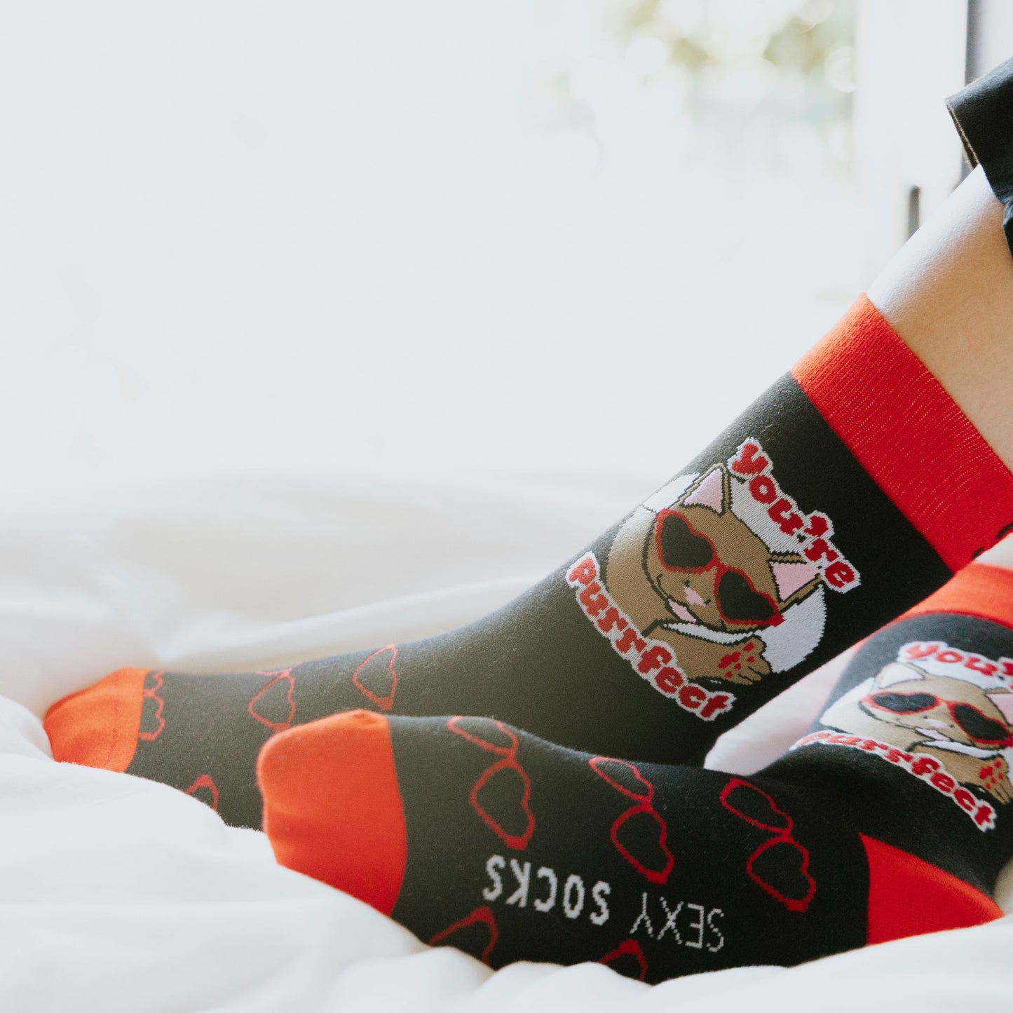 Purrfect Natural Bamboo Knit Socks