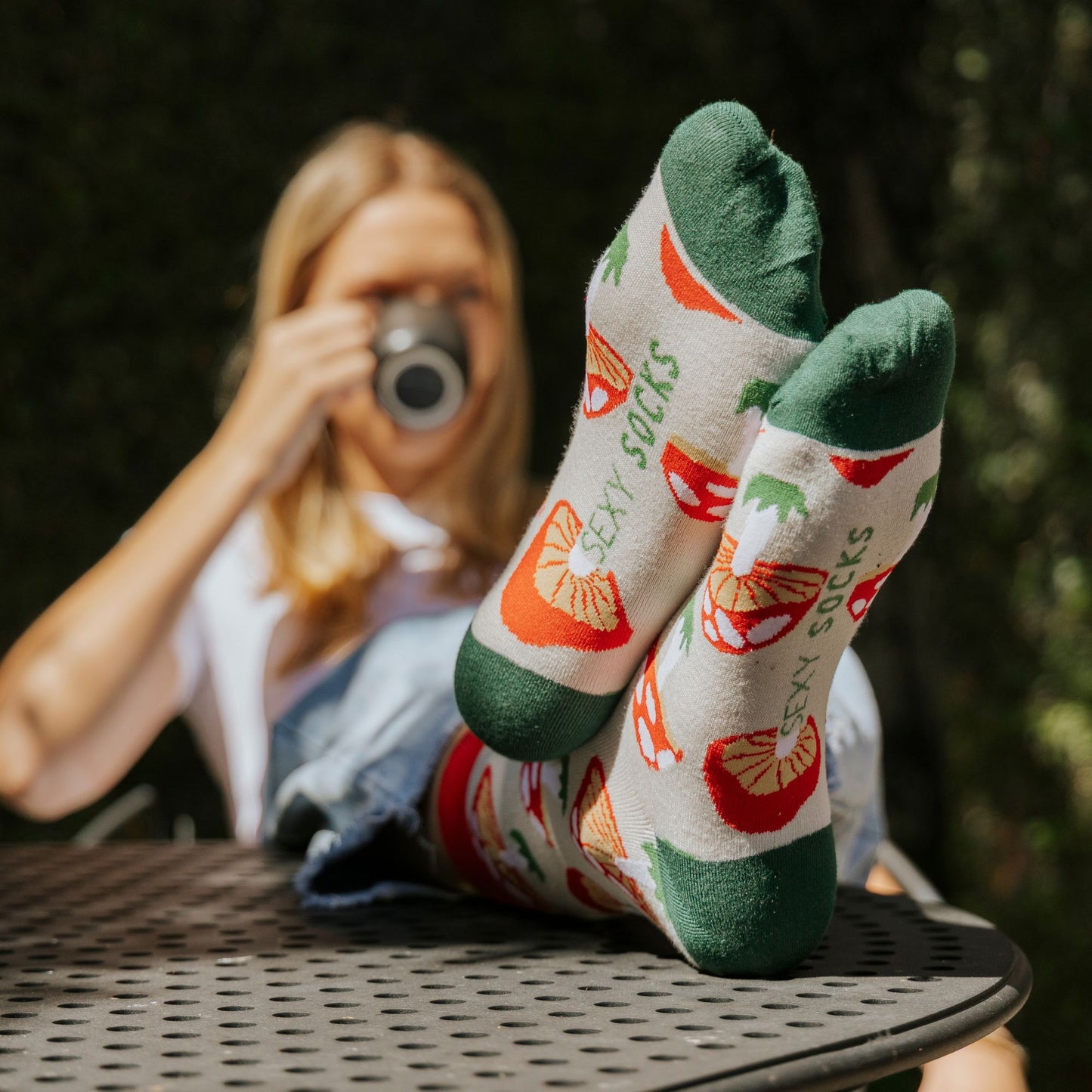 Mushrooms Natural Bamboo Knit Socks