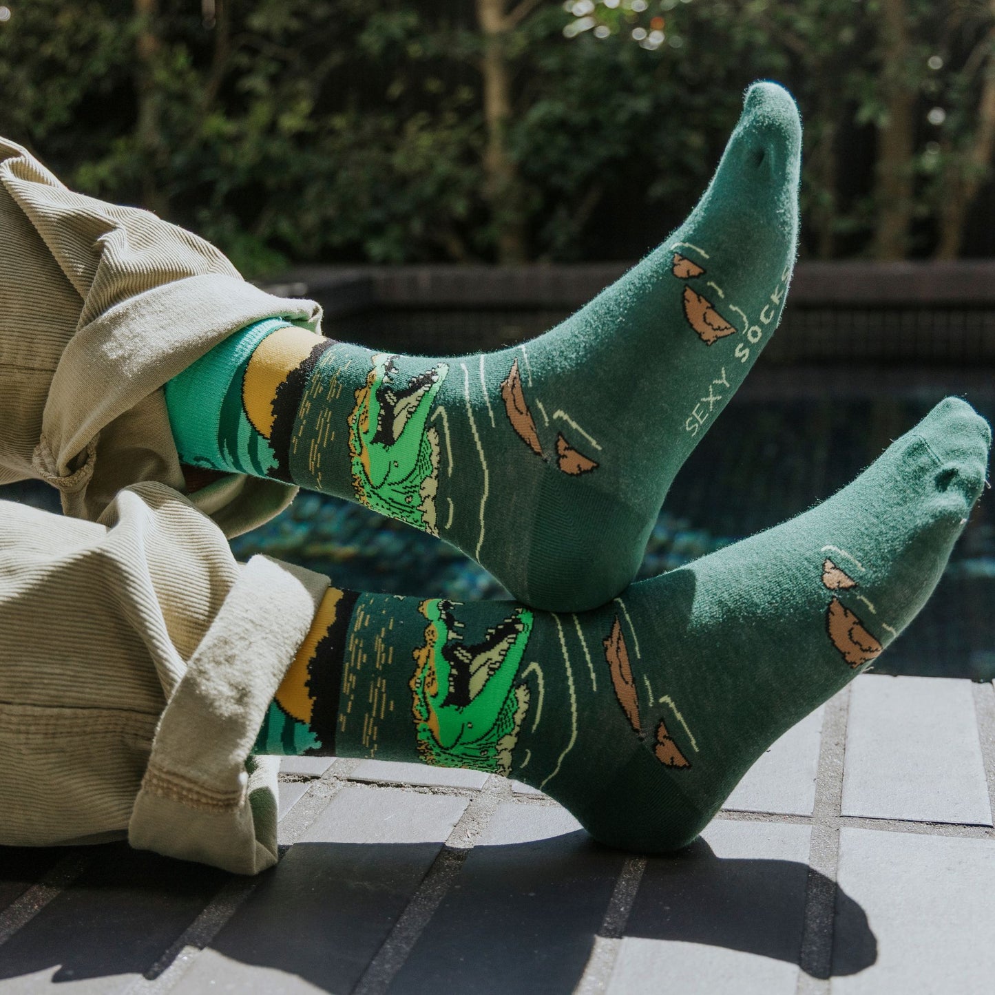 Swamp Gator Natural Bamboo Knit Socks