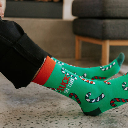 Candy Cane Christmas Bamboo Holiday Socks