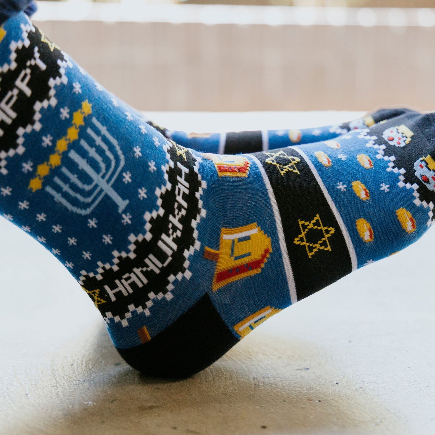 Happy Hanukkah Bamboo Crew Socks