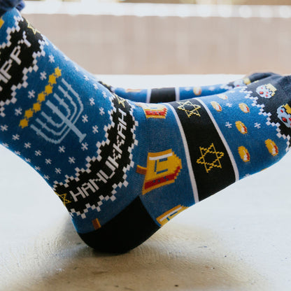 Happy Hanukkah Bamboo Crew Socks