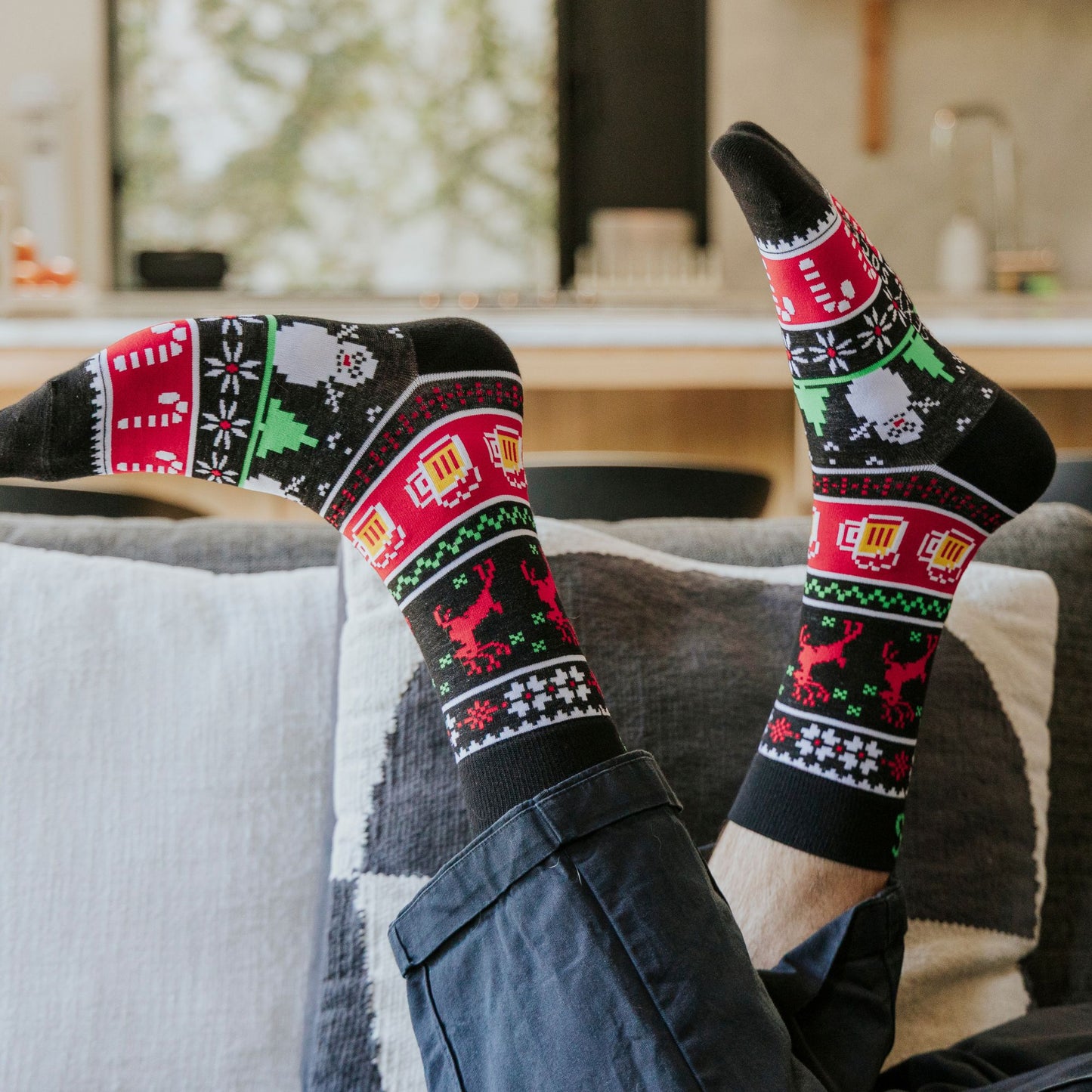Xmas Sweater Natural Bamboo Knit Socks