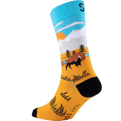 Bison Bamboo Wildlife Animal Socks
