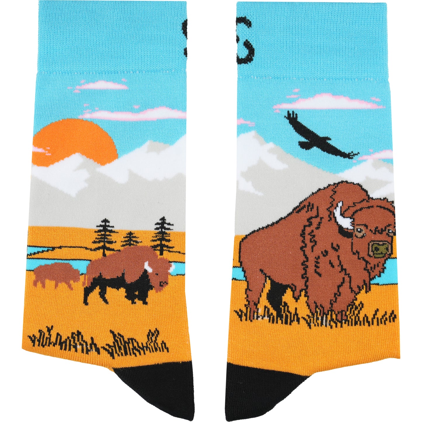 Bison Bamboo Wildlife Animal Socks