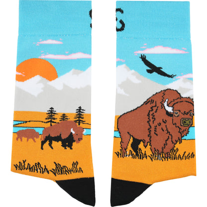 Bison Bamboo Wildlife Animal Socks