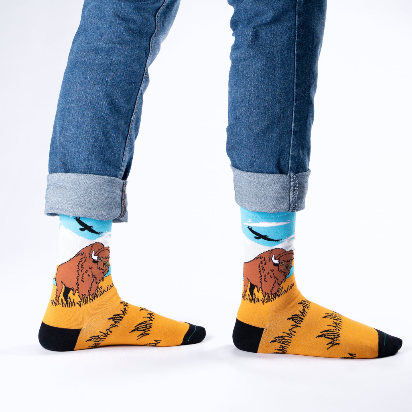 Bison Bamboo Wildlife Animal Socks