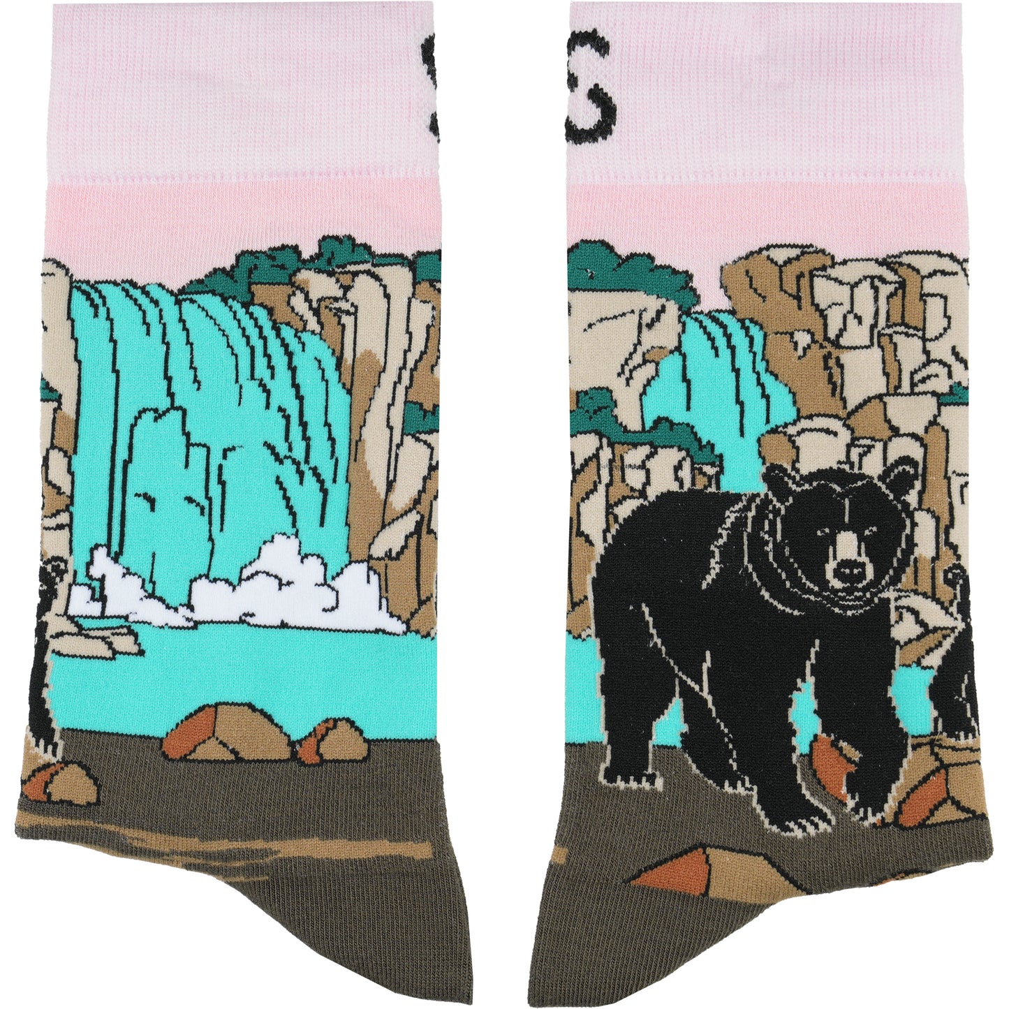 Black Bear Bamboo Forest Animal Socks