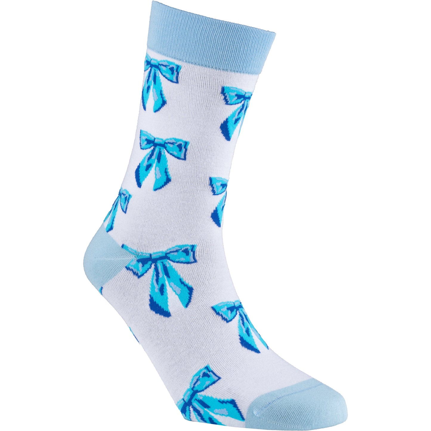 Blue Bows Cute Bamboo Knit Socks for Women