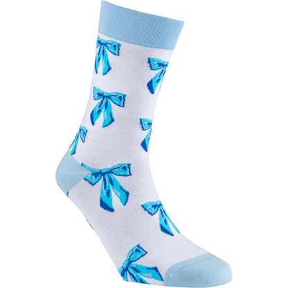 Blue Bows Cute Bamboo Knit Socks for Women