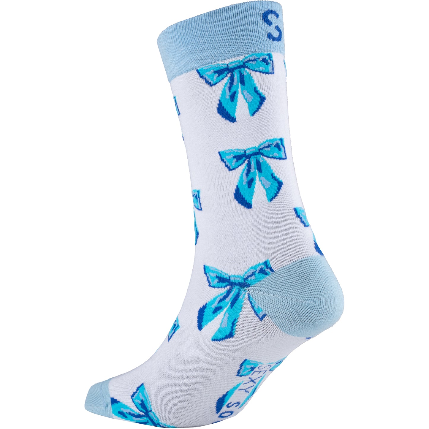 Blue Bows Cute Bamboo Knit Socks for Women
