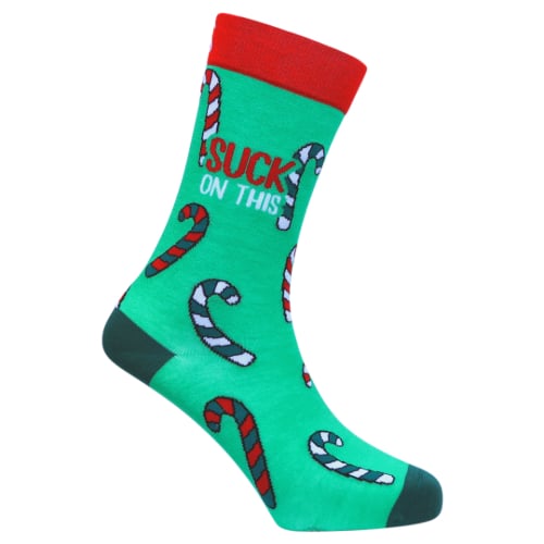 Candy Cane Natural Bamboo Knit Socks
